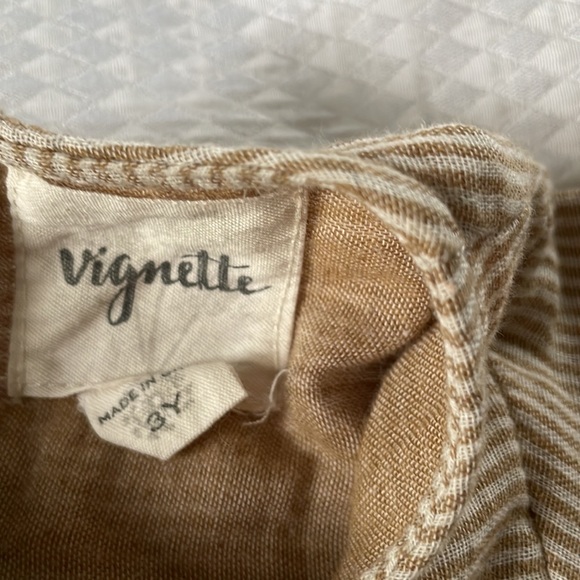 Vingnette Brown Striped Gauzey Dress - Picture 2 of 5